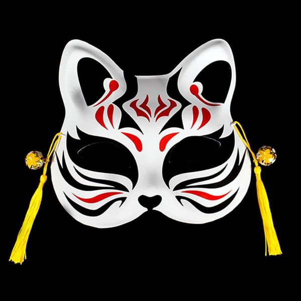 

other event & party supplies anime mask hand-painted half face masquerade festival ball kabuki kitsune masks cosplay prop