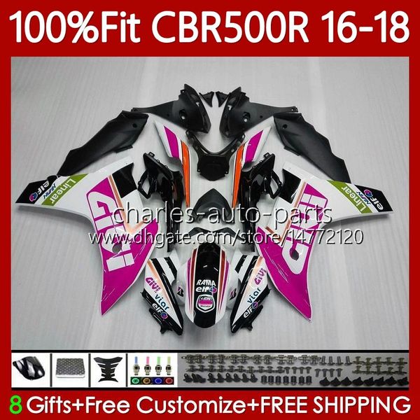 Spritzguss-Verkleidungen für HONDA CBR500 CBR 500 R RR CC 500R Pink Weiß 500CC CBR500R 16 17 18 Karosserie 111No.32 CBR500RR 2016 2017 2018 CBR500CC 16-18 OEM-Karosserie