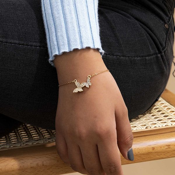 

jewelry new butterfly geometry versatile adjustable bracelet simple style personalized chain hand decoration, Silver
