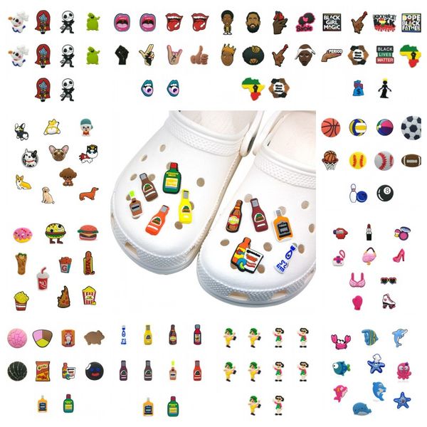 

moq=2lots custom a variety of shoe charms wholesale jibitz for croc soft rubber pvc charm accessories promotional gift plastic ornaments, White;pink
