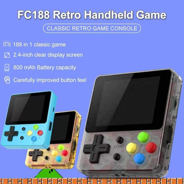 

fc188 2.4 inch ips retro game console build-in 188 portable tv video game handheld