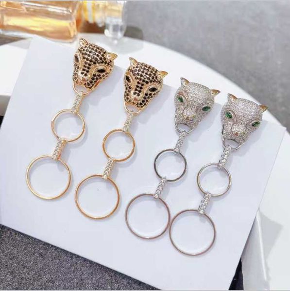 

dangle & chandelier women 2021 leopard long animal earrings female s925 silver post temperament