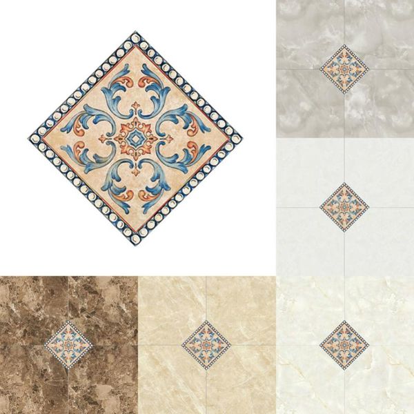 

wallpapers 10pcs/set multi color porcelain tile stickers bathroom living room floor decals home decoration waterproof ground wallpaper