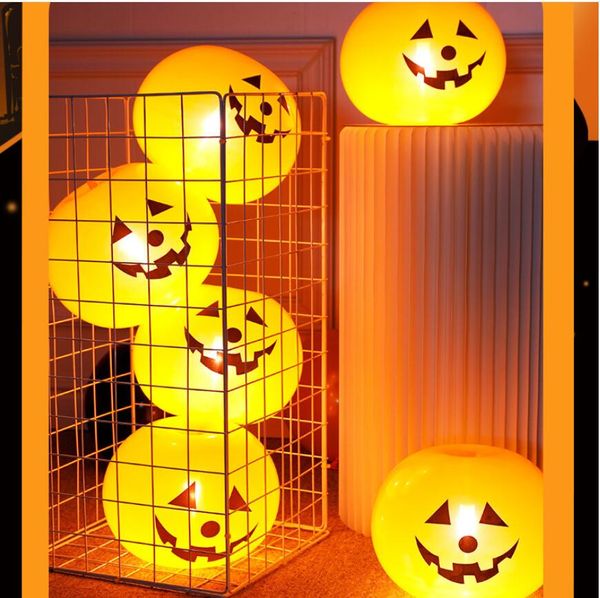 Halloween-Latexballon 10-Zoll-Dekorationsspielzeug, Schnellladung, Kürbislaterne, leuchtendes Kinder-Feriengeschenk