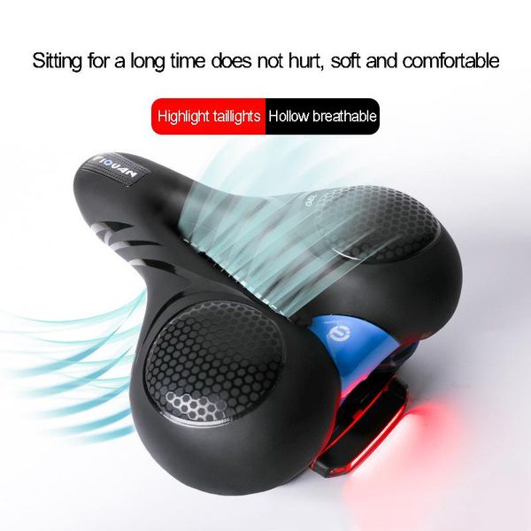 

bike saddles wide saddle comfort soft thicken sponge bicycle seat asiento bicicleta mtb with tail lamp road accessories