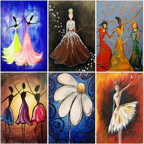 

diamond painting full round square embroidery ballet girl woman cartoon picture of rhinestones mosaic home decor