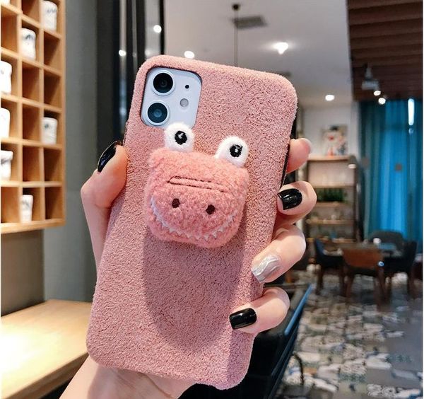 

for iphone x solid plush leather case for 6 7 8 plus iphone11 xsmax phone cover