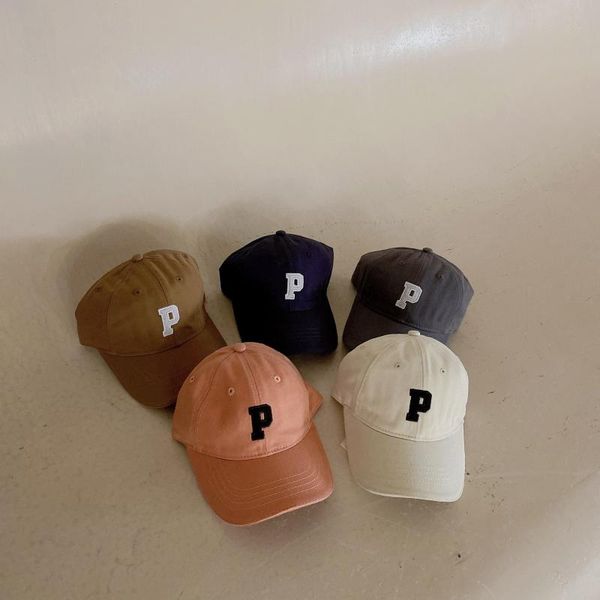 

caps & hats 9372 baby hat letter p baseball cap autumn and winter 2021 korean boy 0-4year girl's fashion, Yellow
