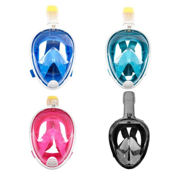 

diving masks all dry silicone snorkeling suit anti-fog mask full face design snorkel equipment size s/m blue