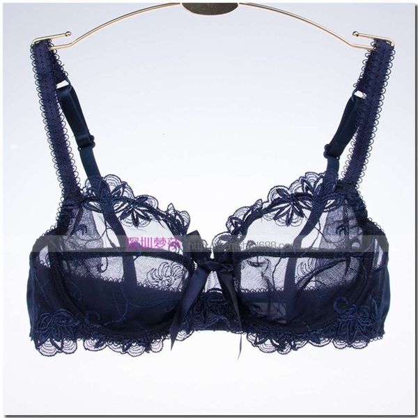 

classic special price fun transparent embroidery lace ultra thin upper support large bra show small suit, Red;black