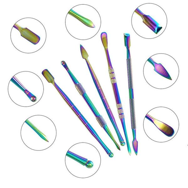 Strumento per tamponare lo strumento per intaglio della cera Strumento per scolpire l'acciaio inossidabile Accessori per tubi da fumo con set di scatole in metallo LLD8562