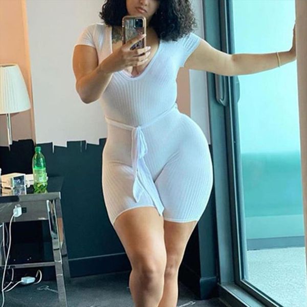 

10 colors bodycon playsuit womens jumpsuit deep v neck overalls stripe elasticity lace up casual short club romper, Black;white