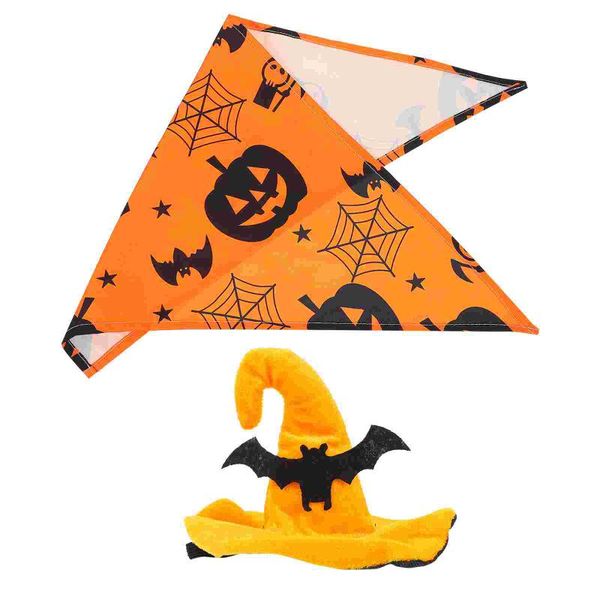 

dog apparel 1 set party small pet triangle scarf hat ornament supplies
