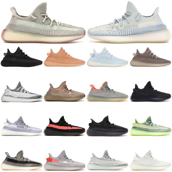 

2021 fashion yeezy running shoes men women zebra cream bred beluga ash pearl clay sand taupe static cinder zyon tail light antlia butter out
