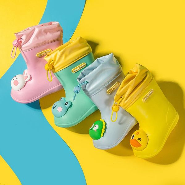 

boots toddler infant kids baby boys girls pvc rain waterproof non-slip shoes cartoon children rainboots water botas, Black;grey
