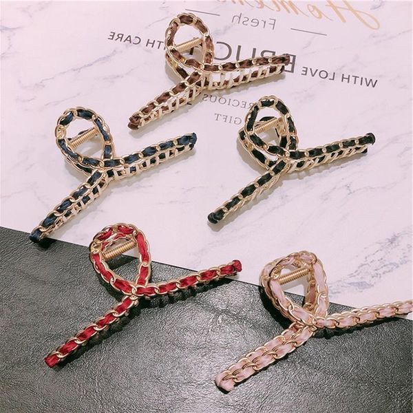 

hair accessories korean simple metal lace big clips bathing hairpins women