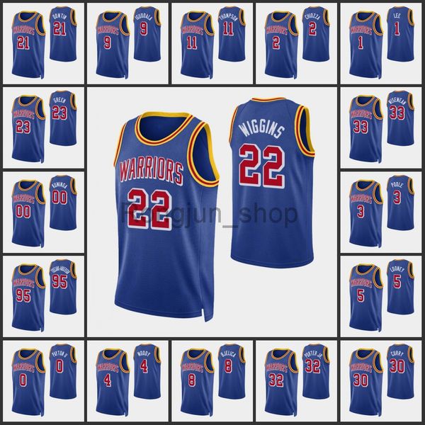

2021-22 men printed basketball stephen curry andrew wiggins andre klay iguodala thompson 75th anniversary jerseys, Black;red