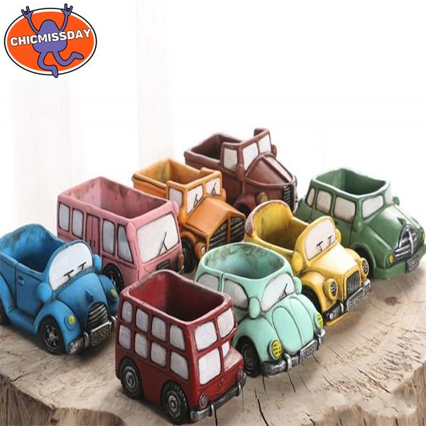 

retro creative car flower pot mini garden planters garden plant succulent planter desk flower pot cactus plant pot home decoration 825