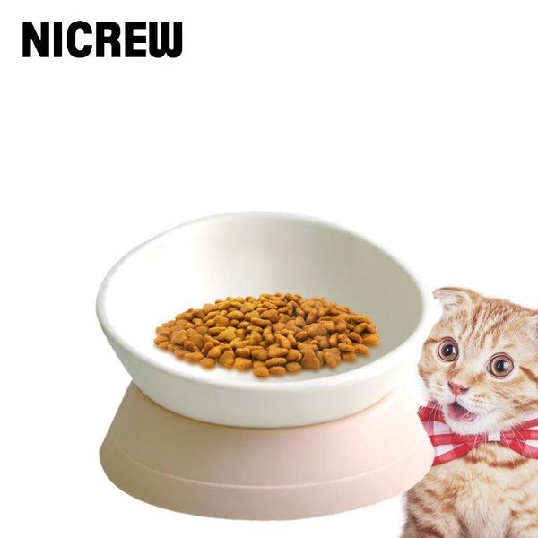 

cat bowls & feeders nicrew 360 degree tilt bowl pet protection spine feeding anti-shifting non slip puppy feeder washable 250ml