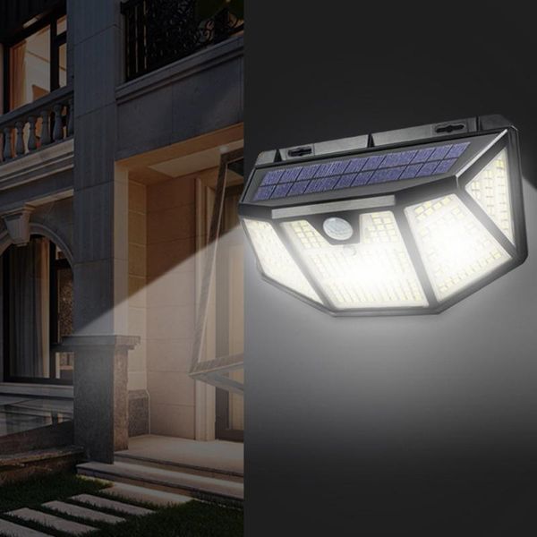 

solar lamps 310 led lights outdoor waterproof wireless security wall lamp wide angle auto motion