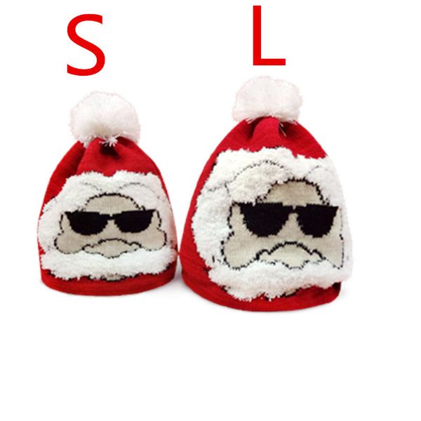 

factory wholesale 50% off personalized santa knitted hat children's red jacquard wool, Blue;gray
