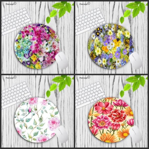 

mouse pads & wrist rests mairuige small fresh flowers customized mousepads computer lapanime mat round pad lock edge 200x200mm 220x220mm