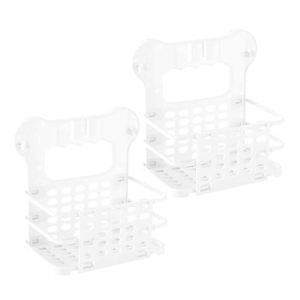 

storage baskets adhesive shower caddy organizer basket, shelf wall mounted no drilling removable rack for bathroom (2 pcs)