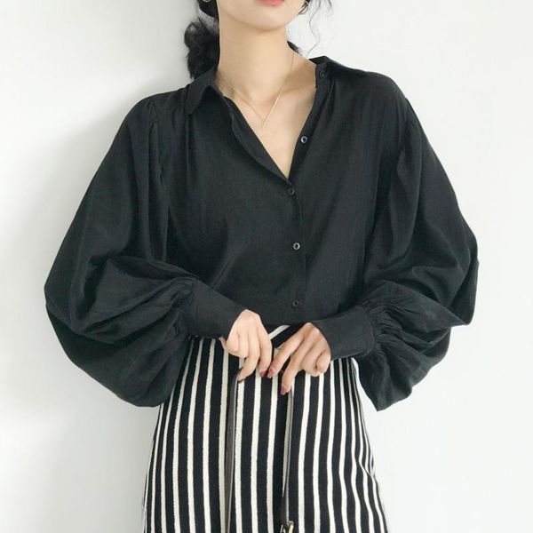 

white shirt blouse women solid casual office ladies elegant clothes loose long sleeve blusas q2309 women's blouses & shirts