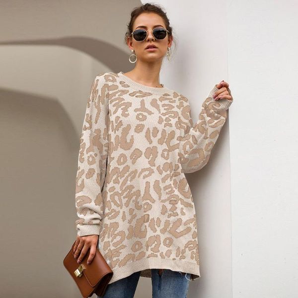 

women's sweaters sweaters, suit with loose leopard printing in europe and america, White;black