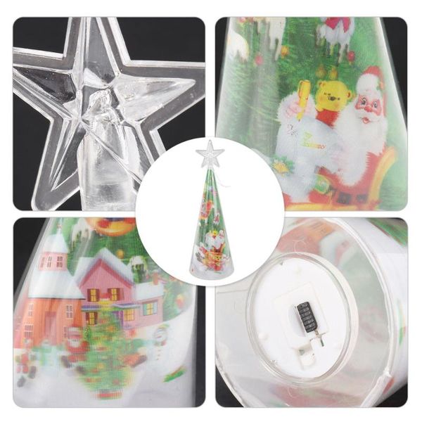 

christmas decorations 1pc led luminous tree mini 3d adornment xmas random pattern