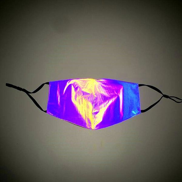 

layer double adjustable colorful reflective mask outdoor sports hip hop laser