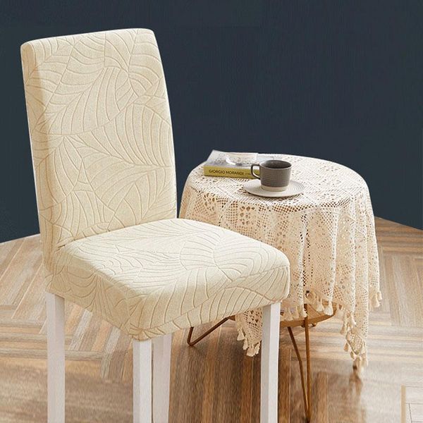 

chair covers jacquard solid elastic with back kitchen dining for chairs waterproof protector christmas home decorations