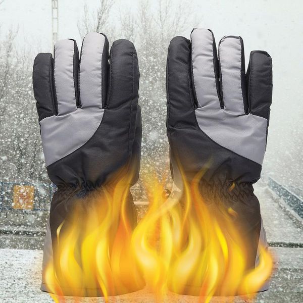 

ski gloves battery powered skiing thickened winter climbing outdoor snow protective riding electric heating skating five fingers