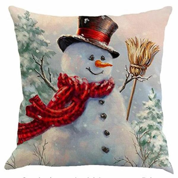 

christmas decorations 4pcs snowman pillow case set creative santa elk pattern thickened peach skin