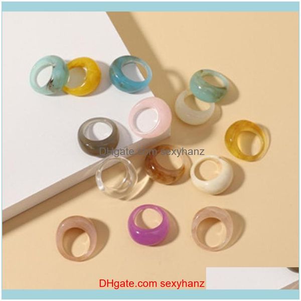 

jewelrykorean vintage resin geometric irregular square round rings for women jewelry gifts acrylic finger ring retro cluster drop delivery 2, Golden;silver