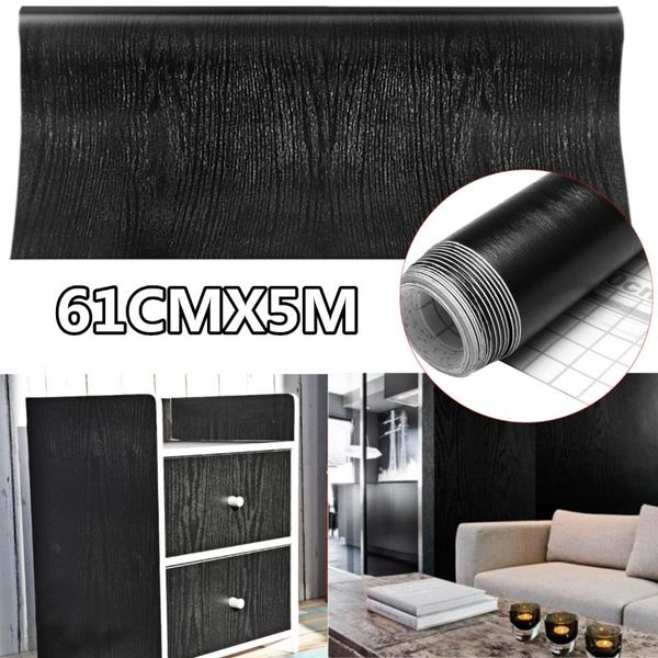 

wallpapers 5m black thickening wall paper sticker waterproof self-adhesive panel art background wallpaper living room decoration