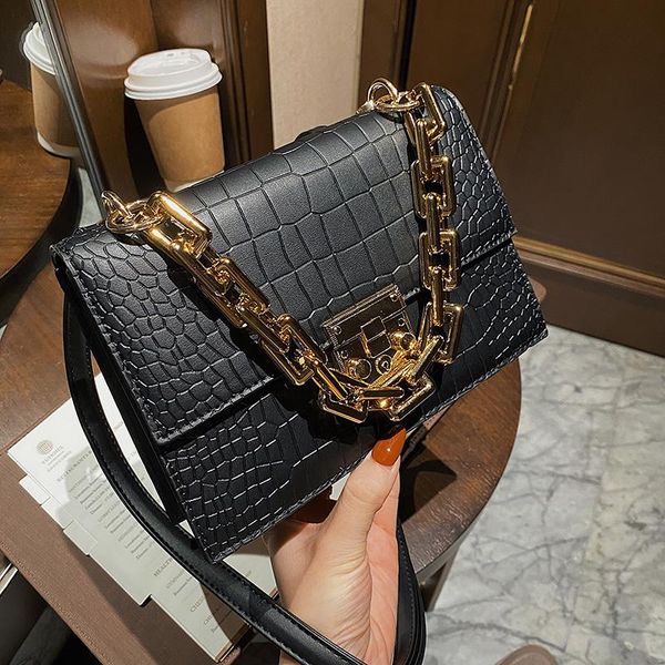 

evening bags designer luxury thick chain handbags leather shoulder for women 2021 fashion flap crossbody bag handbag and purses