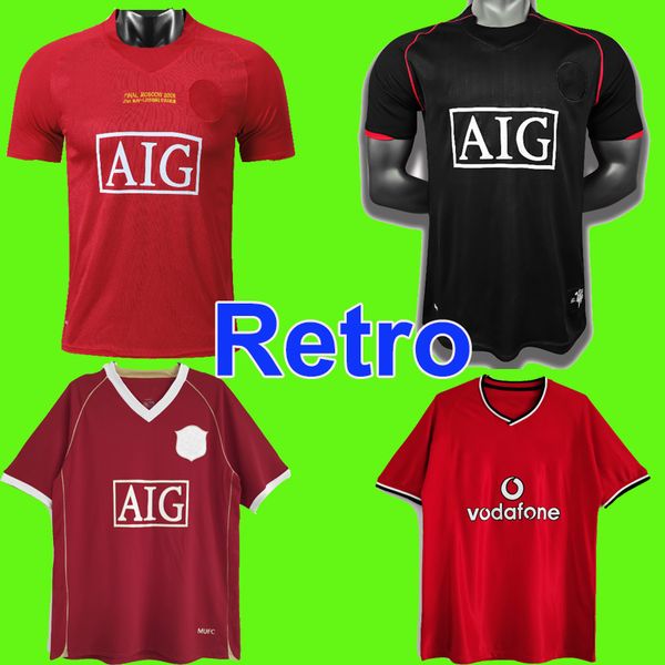 

ronaldo soccer jersey retro united man football giggs scholes beckham cantona solskjaer manchester 07 08 93 94 96 97 98 99 86 88 90 91 utd c, Black;yellow