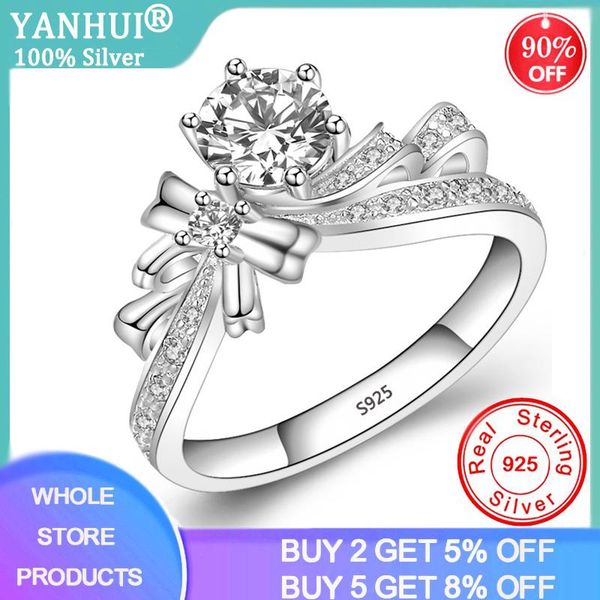

cluster rings elegant creative butterfly flowers crystal finger wedding for women 1.0ct lab diamond glamour ring silver 925 jewelry girl, Golden;silver