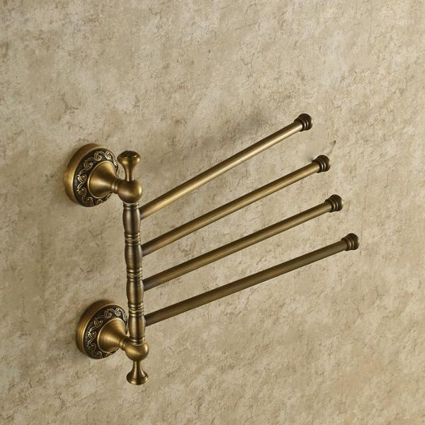 

towel racks vidric solid brass vintage style bathroom revolve bar antique four tiers rotating rack bath holder1