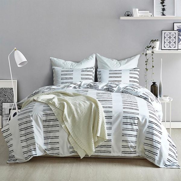 

90g stripe print bedding set duvet covers home textile bedroom decoration comforter bedding sets bedclothes bed linen(no sheet)