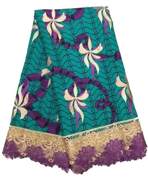 

ribbon african lace florals embroidery 125 cm width fabric for apparel and fashion sold by the 5yard, Pink;blue