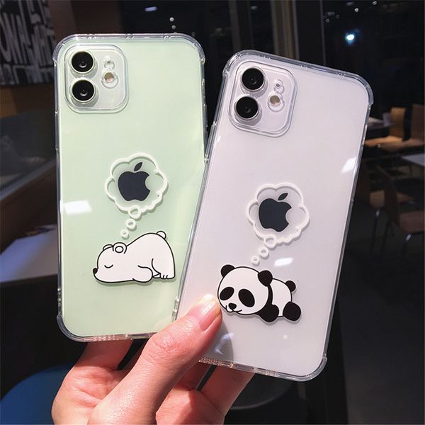 

creative animal shockproof phone case for iphone 12 11 pro max x xr xs max 7 8 plus se 2020 new cute cartoon panda cover