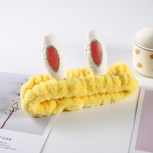 

hair clips & barrettes south korean cute cartoon stereo affixed cloth head with ears girl makeup face headband flannel band, Golden;silver