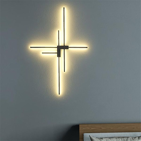 

modern led light line wall lamp simple design interior home decor lighting living room wall light aisle corridor bedroom lights