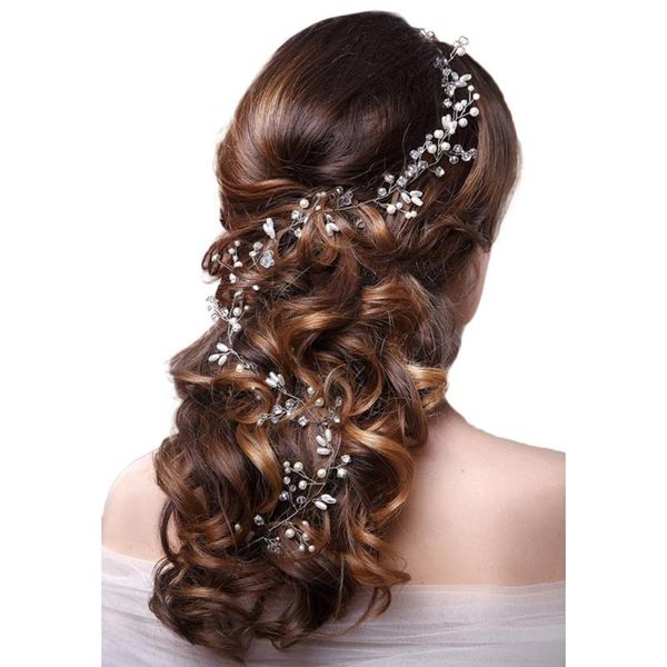 

hair clips & barrettes 2021 western wedding headdress for bride crown floral pearl hairpin ornaments accessories #30, Golden;silver