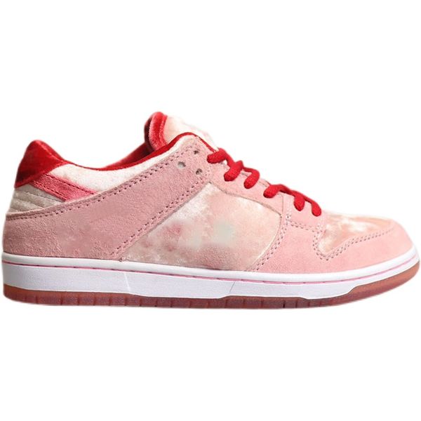 

2021 strange love x sb shoes low valentine's day bright melon gym red-med soft men's and women's desinger sneakers pink 36-45, Black