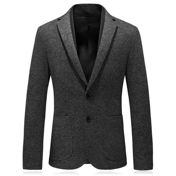 

men's suits & blazers fashion knitted wool and suit jackets good quality winter mens slim fit blazer 2021, White;black