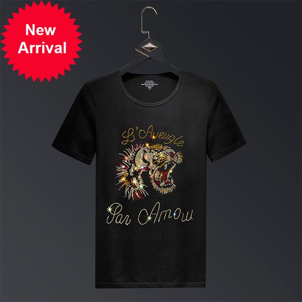 

more size 2021 tiger strass t shirt short mark man streetwear thin modal neck cotton tshirts 6xl 4w7x, White;black