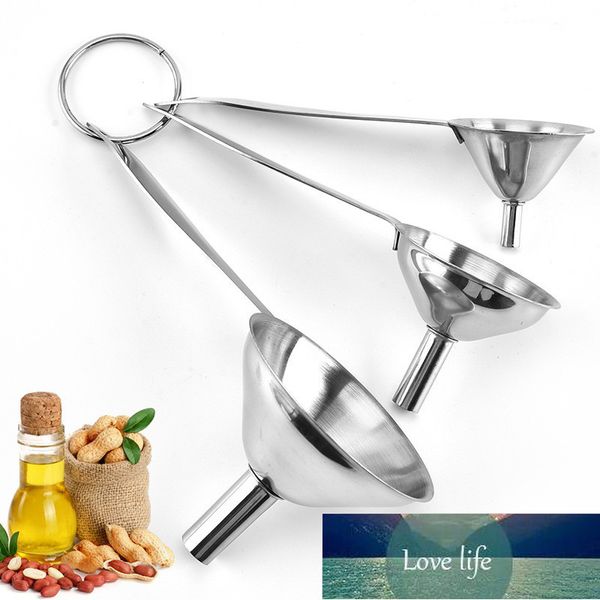 3 pçs / set funnels pequenos Funnels bar vinho flask funil mini aço inoxidável para enchimento de garrafas de boca estreita frasco de quadril